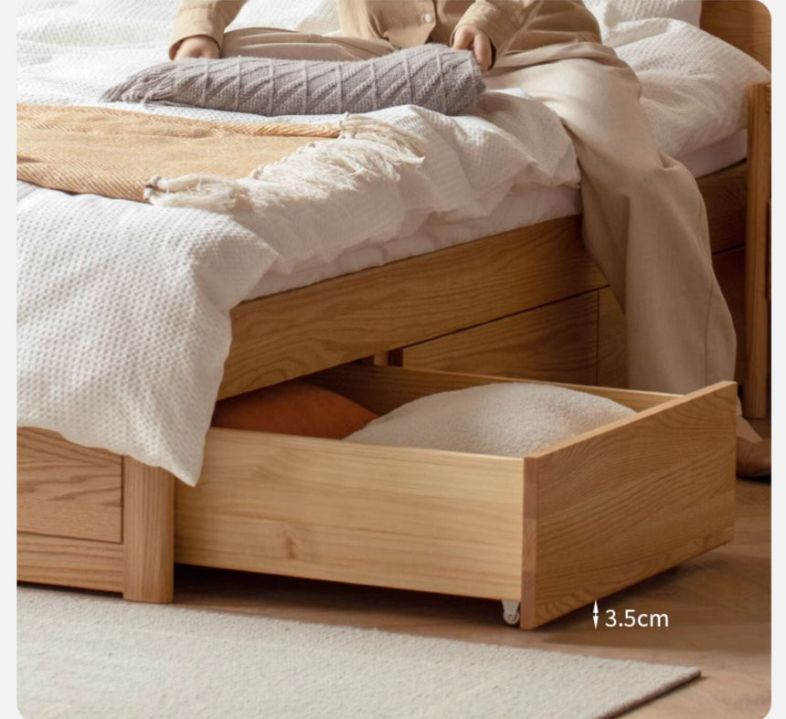 GENJI Takamatsu Elegant Solid Wood Drawer Bed from GENJI