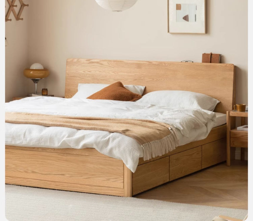 GENJI Takamatsu Elegant Solid Wood Drawer Bed from GENJI