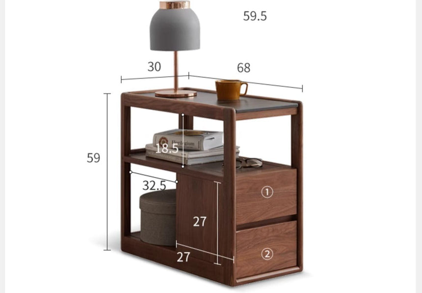 GENJI Takamatsu Elegant Solid Wood Side Table from GENJI