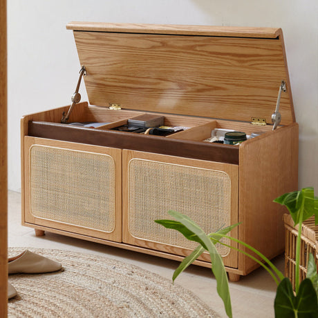 GENJI Toshiro Elegant Rattan Shoe Changing Stool from GENJI