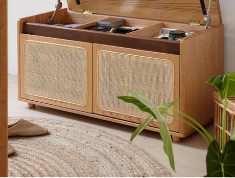 GENJI Toshiro Elegant Rattan Shoe Changing Stool from GENJI