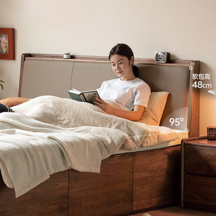 GENJI Tsubaki Elegant Wooden Storage Bed from GENJI