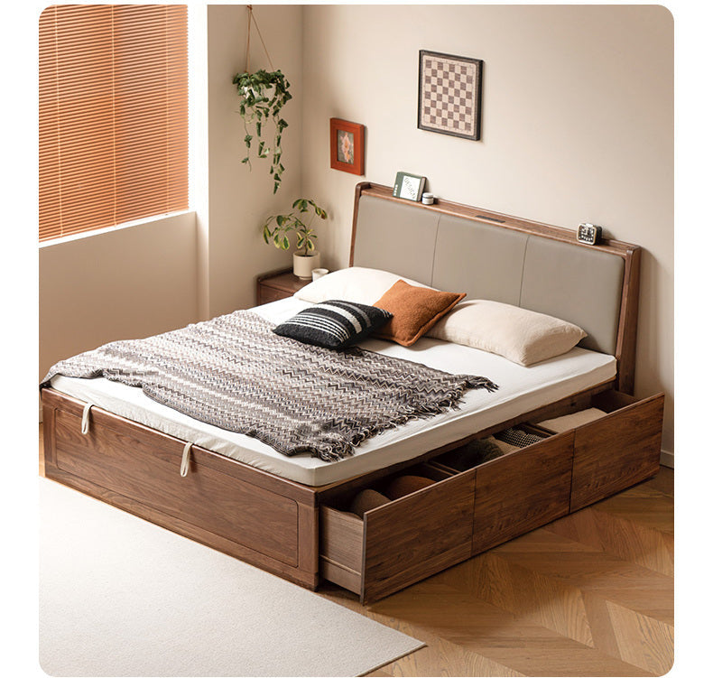 GENJI Tsubaki Elegant Wooden Storage Bed from GENJI