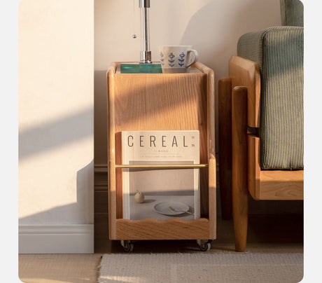 GENJI Tsubasa Rustic Minimalist Solid Wood Side Table from GENJI