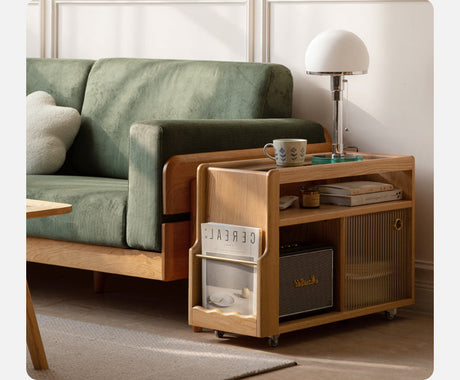 GENJI Tsubasa Rustic Minimalist Solid Wood Side Table from GENJI