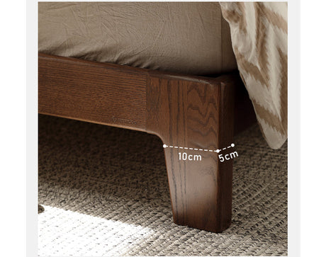 GENJI Yamanaka Solid Oak Modern Bed with Socket - Nordic Style Single Bed from GENJI
