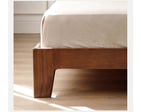 GENJI Yamanaka Solid Oak Modern Bed with Socket - Nordic Style Single Bed from GENJI