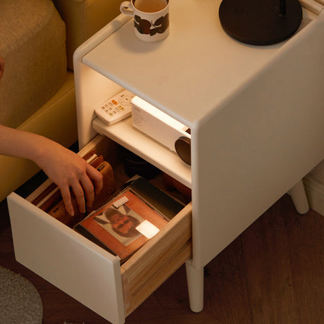 GENJI Yamato Elegant Creamy Narrow Nightstand from GENJI