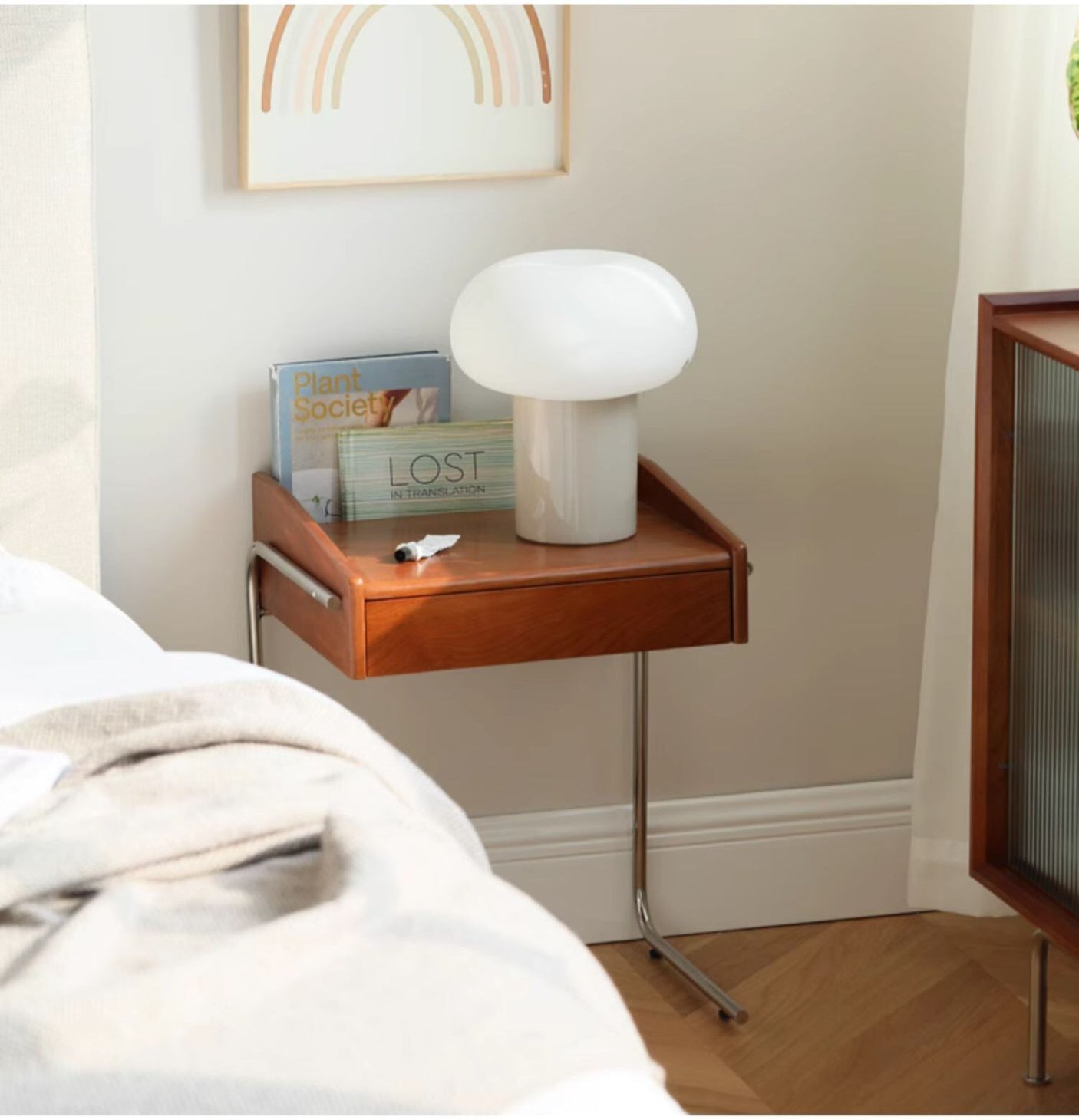 HANKE Barcelona  Cherry-Wood Bauhaus Bedside Table from HANKE
