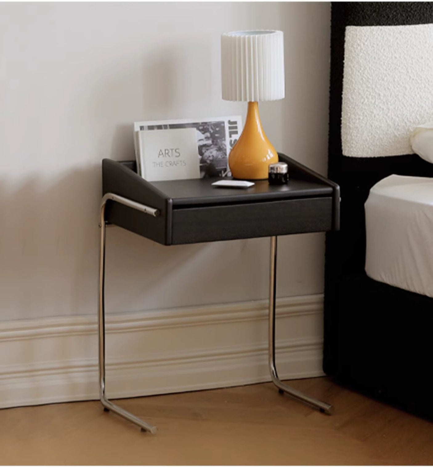 HANKE Barcelona  Cherry-Wood Bauhaus Bedside Table from HANKE