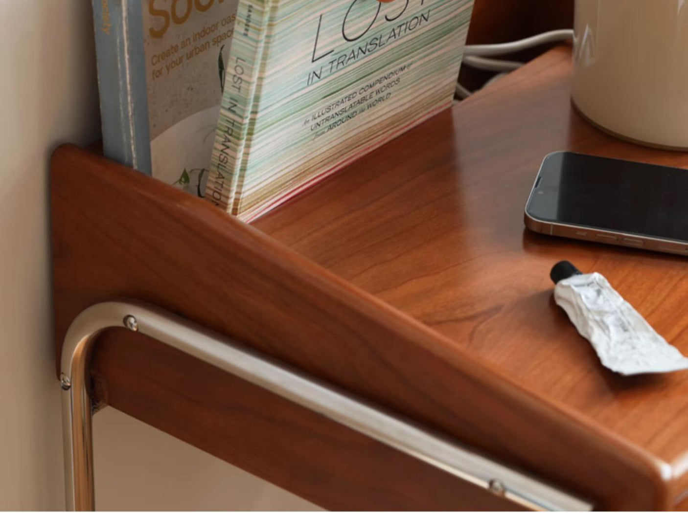 HANKE Barcelona  Cherry-Wood Bauhaus Bedside Table from HANKE