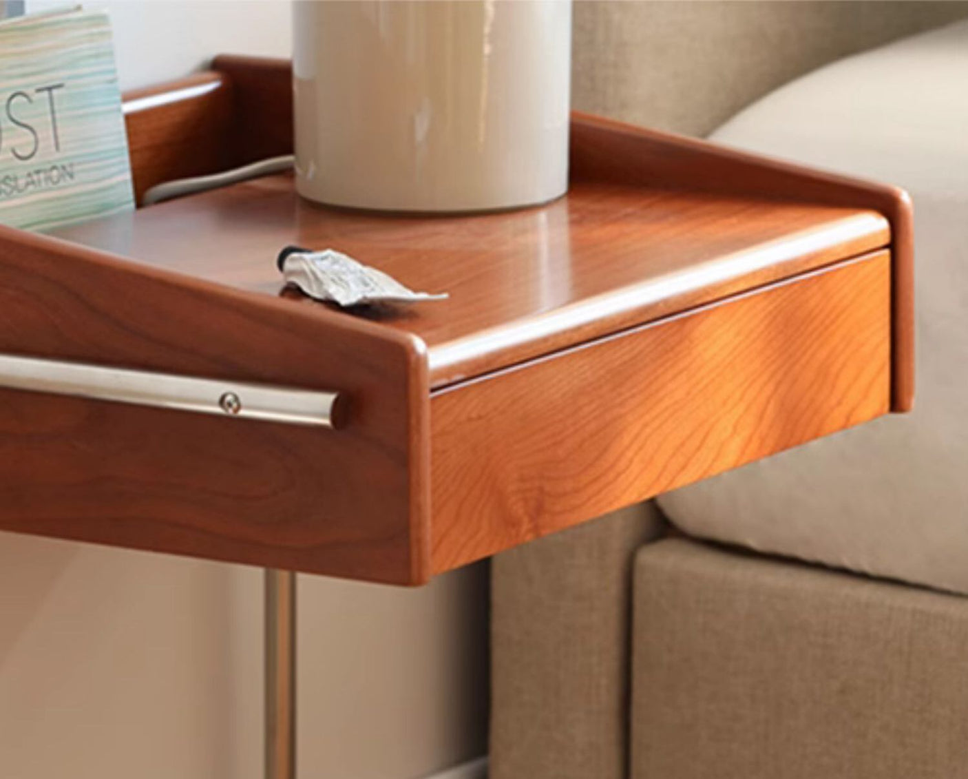 HANKE Barcelona  Cherry-Wood Bauhaus Bedside Table from HANKE