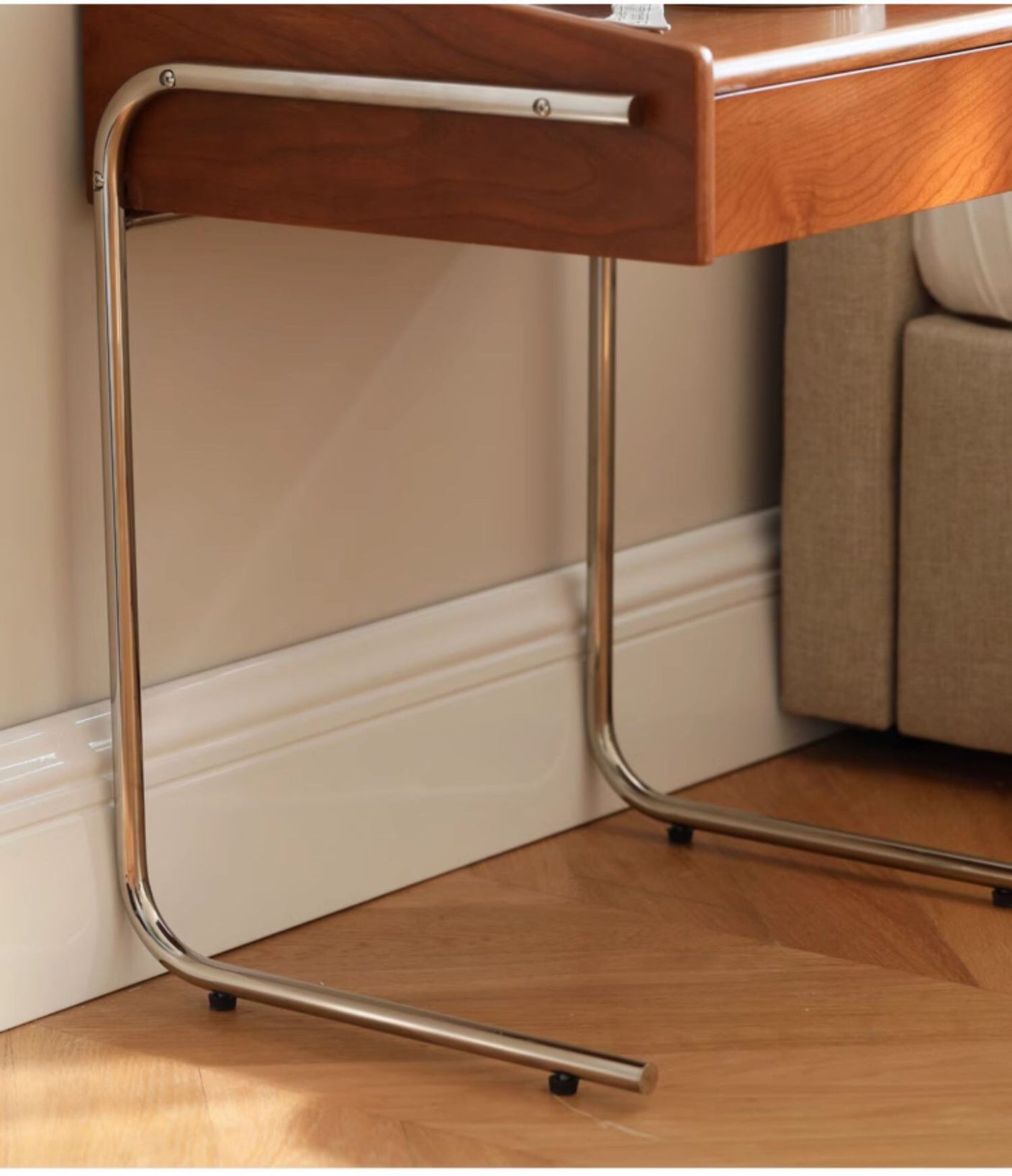HANKE Barcelona  Cherry-Wood Bauhaus Bedside Table from HANKE