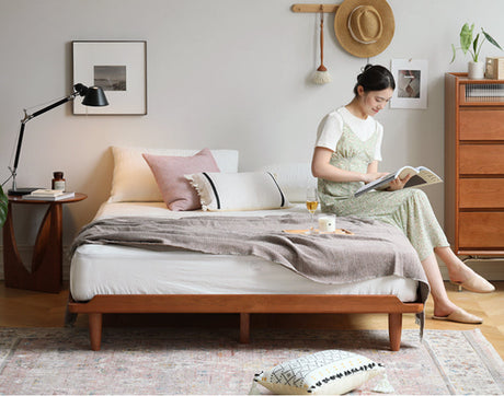 HANKE Isabell Elegant Cherrywood Tatami Bed Frame from HANKE