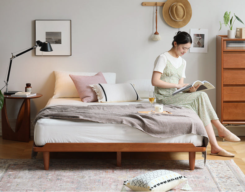 HANKE Isabell Elegant Cherrywood Tatami Bed Frame from HANKE