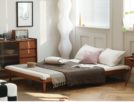 HANKE Isabell Elegant Cherrywood Tatami Bed Frame from HANKE