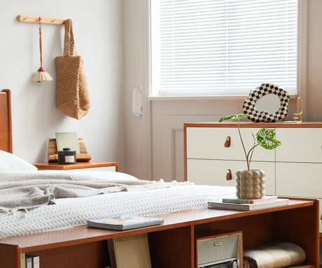 HANKE Isolde Modern Simple Cherry Wood Double Bed with Multifunctional Storage from HANKE