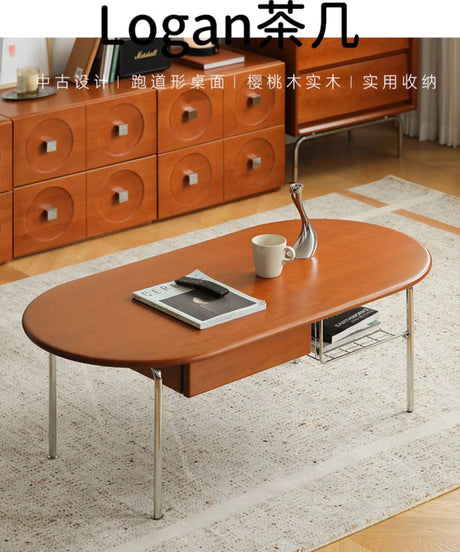 HANKE Kiyoshi Elegant Cherrywood Teatable with Drawers from HANKE