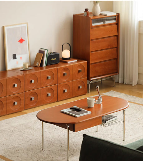 HANKE Kiyoshi Elegant Cherrywood Teatable with Drawers from HANKE