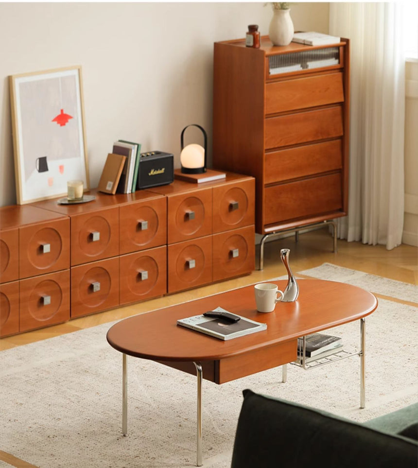 HANKE Kiyoshi Elegant Cherrywood Teatable with Drawers from HANKE