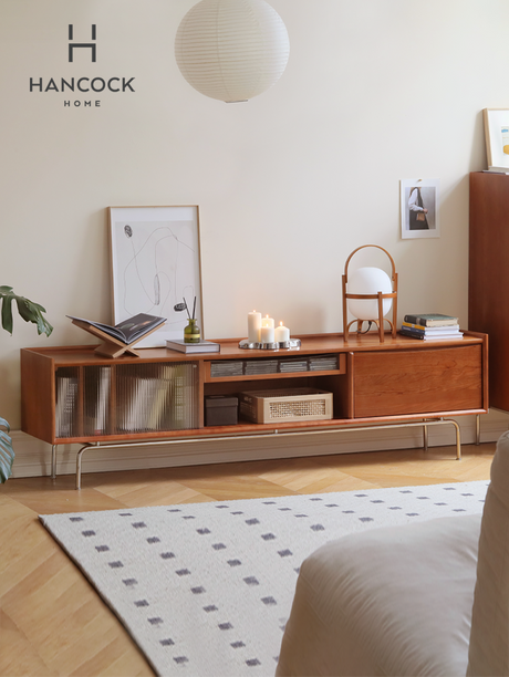 HANKE Marcellus Retro Cherry Wood Medium TV Cabinet Solid Modern Design from HANKE