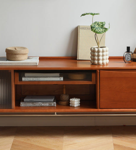 HANKE Marcellus Retro Cherry Wood Medium TV Cabinet Solid Modern Design from HANKE