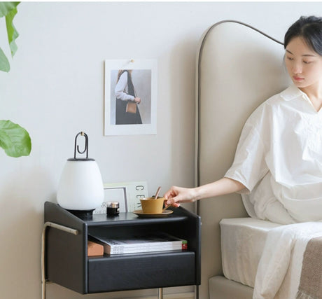 HANKE Seraphina Luxurious White Wax Finished Nightstand Cabinet from HANKE