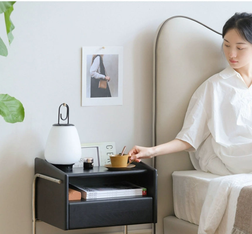 HANKE Seraphina Luxurious White Wax Finished Nightstand Cabinet from HANKE