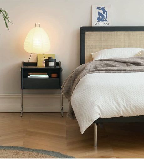 HANKE Seraphina Luxurious White Wax Finished Nightstand Cabinet from HANKE