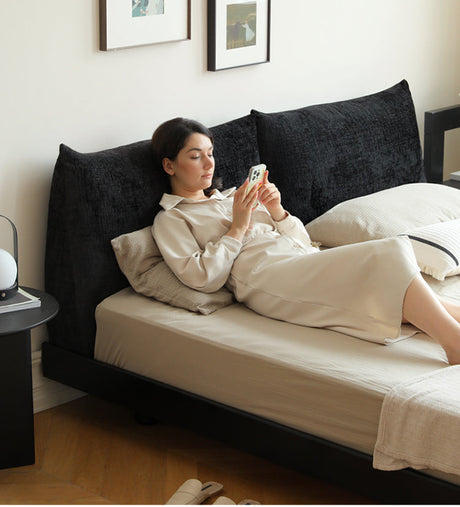 HANKE Yamato Rustic Luxury Soft Bag Bedside Double Bed from HANKE