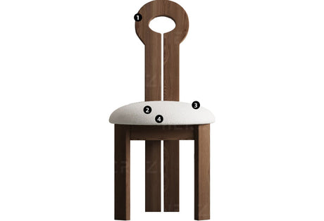 HERZZI Alaric Elegant Solid Wood Dining Chair from HERZZI