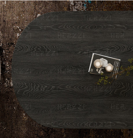HERZZI Alaric Rustic Elegant Black Oval Dining Set from HERZZI
