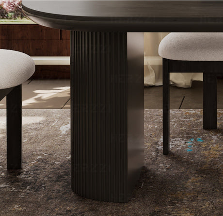 HERZZI Alaric Rustic Elegant Black Oval Dining Set from HERZZI