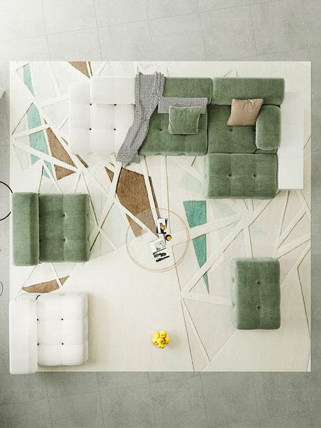 HERZZI Araceli Cozy Modular Sofa - French Cream Tofu Block Wabi-Sabi Style from HERZZI