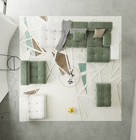 HERZZI Araceli Cozy Modular Sofa - French Cream Tofu Block Wabi-Sabi Style from HERZZI