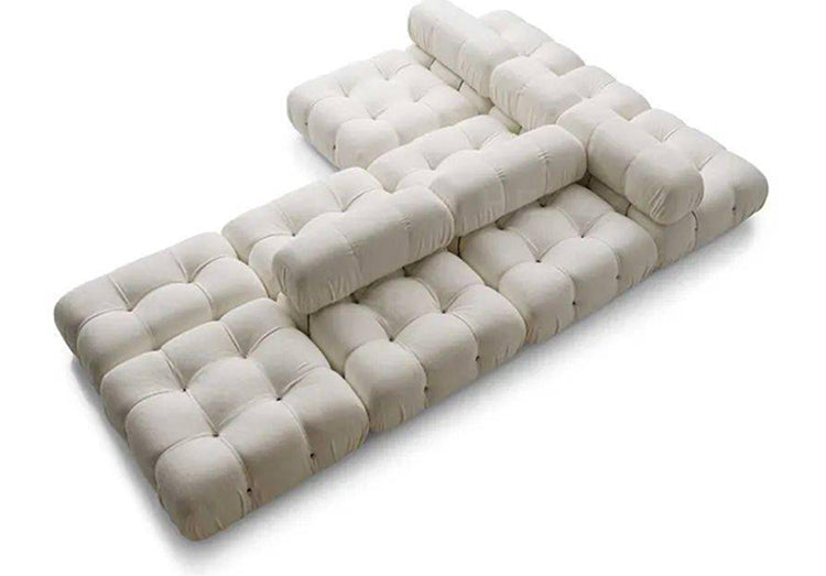 HERZZI Araceli Cozy Modular Sofa - French Cream Tofu Block Wabi-Sabi Style from HERZZI