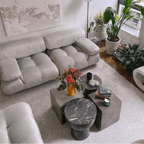 HERZZI Araceli Cozy Modular Sofa - French Cream Tofu Block Wabi-Sabi Style from HERZZI