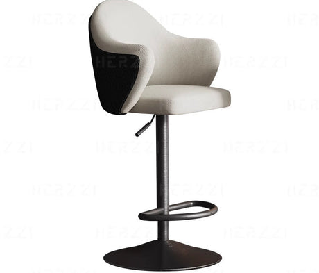 HERZZI Elowen Adjustable Modern Bar Stool - Black & White Elegant Design from HERZZI
