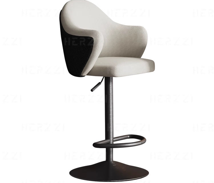 HERZZI Elowen Adjustable Modern Bar Stool - Black & White Elegant Design from HERZZI