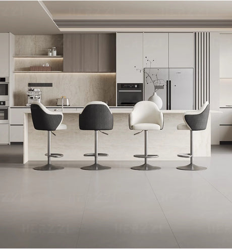 HERZZI Elowen Adjustable Modern Bar Stool - Black & White Elegant Design from HERZZI