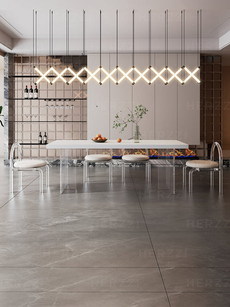 HERZZI Elowen Chic Acrylic Retractable Dining Table Set from HERZZI