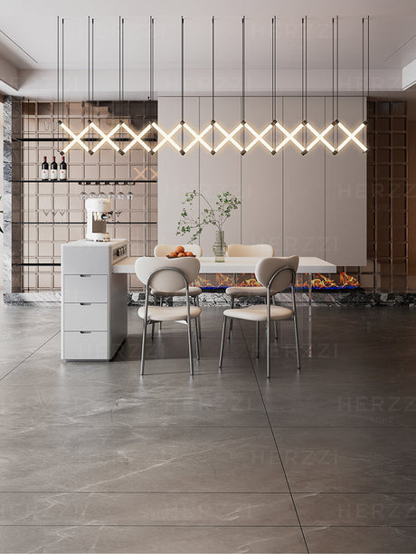 HERZZI Elowen Chic Acrylic Retractable Dining Table Set from HERZZI