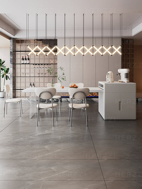 HERZZI Elowen Chic Acrylic Retractable Dining Table Set from HERZZI