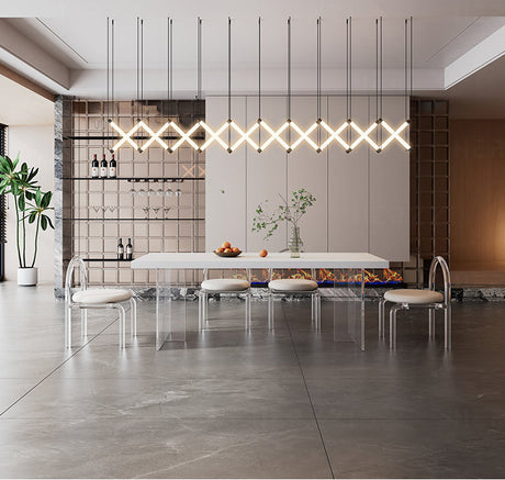 HERZZI Elowen Chic Acrylic Retractable Dining Table Set from HERZZI