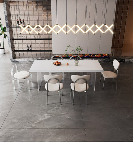 HERZZI Elowen Chic Acrylic Retractable Dining Table Set from HERZZI