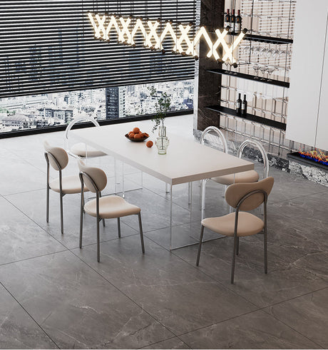 HERZZI Elowen Chic Acrylic Retractable Dining Table Set from HERZZI
