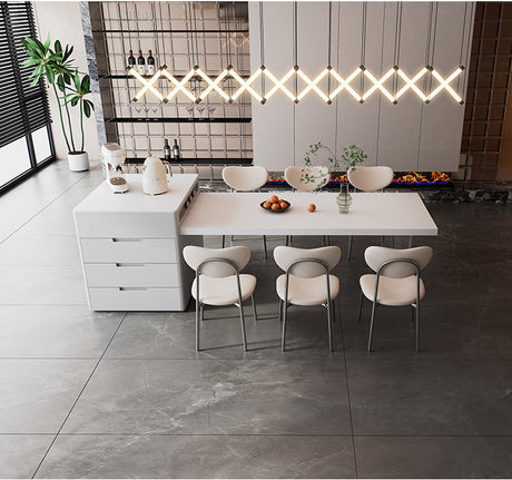 HERZZI Elowen Chic Acrylic Retractable Dining Table Set from HERZZI