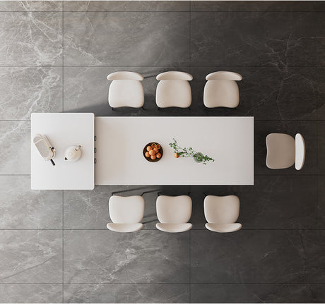 HERZZI Elowen Chic Acrylic Retractable Dining Table Set from HERZZI