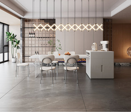 HERZZI Elowen Chic Acrylic Retractable Dining Table Set from HERZZI