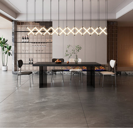 HERZZI Elowen Chic Acrylic Retractable Dining Table Set from HERZZI